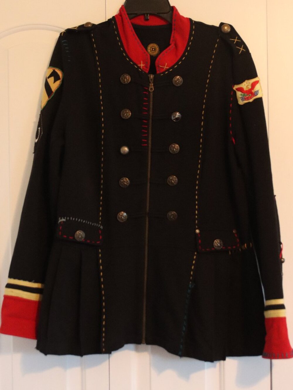 Double D Ranch Black Jacket with Red Trim and Embroidered Accents